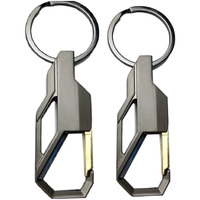 Contacts Stainless Steel Heavy Duty Keychain for Men and Women, Ring Hook Key Ring Holder (Pack of 2)