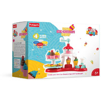 Fun Dough Funskool-Fundough Playset Ice Cream Shop, Make Ice-Cream With Colourful, Molds And Extruder, Multicolour, Dough, Toy, Shaping, Sculpting, 3 Years