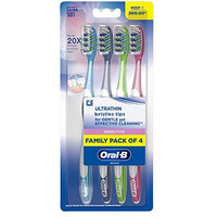 Oral-B Sensitive Ultrathin Manual Toothbrush For Adults Extra Soft (Multicolour, Pack Of 4)