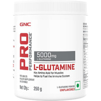 Gnc Pro Performance L-Glutamine 5000 Mg | 250 Gm | 50 Servings | Key Amino Acid For Faster Recovery | Boosts Immunity | Supports Intestinal Function | Lactose Free | Zero Gluten | Unflavoured