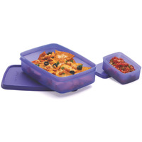 Signoraware Easy Bpa Free Plastic Jumbo Lunch Box | Airtight & Leakproof | Easy To Carry | Odourless | Best For Office, School & College Use | Useful For Picnics & Outdoor ( 850Ml + 150Ml | Violet )