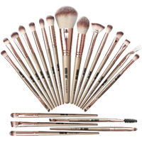 Maange 20 Pcs Professional Makeup Brushes Foundation Eyeshadow Blush Brush,Travel Kabuki Blending Concealers Face Powder Eye Make Up Brushes Set Kit (Champagne)