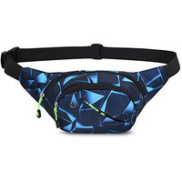 Gustave Waist Bag,Fitness Waist Bag For Men,Outdoor Sports Fashion Waist Bag (Geometric Blue)