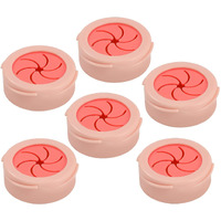 P-Plus International Tea Towel Holders, Bathroom Self-Adhesive Tea Towel Hooks, Round Suction Wall Mount Hooks For Bathroom, Kitchen, Home Storage(Pink, Pack Of 6)