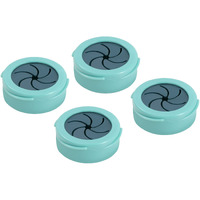 P-Plus International Tea Towel Holders, Bathroom Self-Adhesive Tea Towel Hooks, Round Suction Wall Mount Hooks For Bathroom, Kitchen, Home Storage(Lightblue, Pack Of 4)