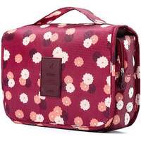 Bestottam Travel Toiletry Bags Hanging Multi-Function Cosmetic Bag Makeup Bag For Women (Red Flawer)