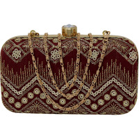 Ailtino Women's Box Clutch (Maroon)