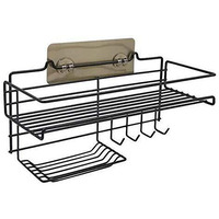 Gopendra New Version Updated Design Self-Adhesive Bathroom Shelves Soap With Hooks Shower Caddy Shelf For Bathroom (Av158 Soap And Shelves)