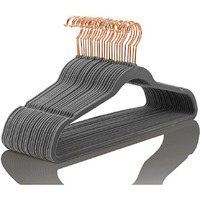 Golden Bird -Non-Slip Velvet Hangers Premium Suit Hangers Ultra Thin Space Saving 360 Degree Swivel Hook Clothes Hangers Velvet For Suits,Coats,Jackets,Pants,Dress,Sarees Pack Of 6