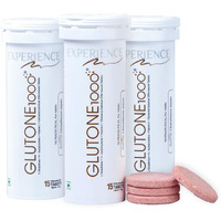 Glutone 1000 Setria L-Glutathione Tablets For Radiant & Clear Skin | 600Mg Premium L-Glutathione & Vitamin C | Skin Glow Brightening Supplement | 15 Effervescent Tablets | Orange Flavor (Pack Of 3)