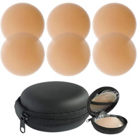 Bureaucrat Nipple Cover Silicone Pasties Comfortable Invisible Reusable Noshow Bra For Women(Skin Friendly Self Adhesive Washable Breast Petals Lingerie,Shoulder Less Backless Dresses)-3Pairs Inpouch