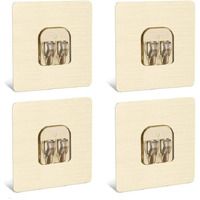 Xenoty Stainless Steel Strong Self Adhesive Magic Sticker - Bathroom And Kitchen Hanging Racks, Tissue And Towel Rack Hanging, Only Sticker (Single Hook Gold Color (7 X 7 Cm), 4.00)