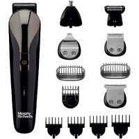 Morphy Richards Kingsman Pro 12-In-1 Grooming Kit For Men| Rechargeable All In One Men Trimmer|5 Face Nose Ear Hair Blades| Nose & Ear Trimmers| Private Part Shaving Body Groomersi 2-Yr Warranty,Black