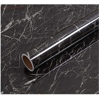 Sarvatray Black Water Proof Wall Paper, Pvc Wallpaper, Kitchen Top Sticker, Oil Proof, Heat Resistant (3M Black Fa)