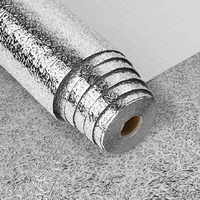 Om Akshar Countertop Stickers Waterproof, Self Adhesive Wallpaper Pvc Vinyl, Oil Proof Heat Resistant Wall Stickers For Kitchen, Vinyl Pvc Wallpaper For Kitchen For Furniture, Walls, Kitchen Etc. (2 M Silver Curly Ww11)
