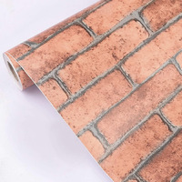 Sarvatray Vinyl Stickers For Kitchen, Pvc Wallpaper Sticker Kitchenm Wall Stickers Oil Proof Heat Resistant, Self Adhesive Wallpaper For Kitchen (5 M Red Brick No2)