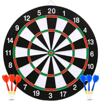 Skyfun (Label) Double Sided Professional Dart Boards For Adults And Kids, Man Cave Stuff Outdoor Game With 6 Steel Tip Darts, Indoor Leisure Sport In Office, Family (Cardboard)
