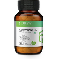 Merlion Naturals Ashwagandha Tablets 500Mg (120 Tablets) | Withania Somnifera | Ashvagandha | 500Mg (120 Tablets)