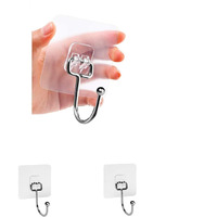 K.K. Villa Hook For Wall Self Adhesive Hooks, Stainless Steel + Abs Adhesive Wall Hanger For Kitchen Bathroom Office Closet - Waterproof,Oilproof No Drill-No Glue Needed (Single Hook, 3)