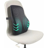 Sleepsia Lumbar Support Memory Foam Orthopedic Back Cushion  Back Rest Cushion For Car, Chair And Office Chair (17.5" L 15.5" W  5.5" H) Black