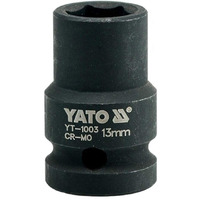 Yato Yt-1003 Impact Socket 1/2Inch X13Mm|Impact Socket Wrench Adaptor|Power Tools|Home Tools|Industrial Tools|Mechanical Tools|Automotive|Crmoscm-440|Crv50Bv30|Black Phosphated|Cold Forged|Socket Set
