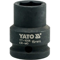 Yato Yt-1006 Impact Socket 1/2Inch X16Mm|Impact Socket Wrench Adaptor|Power Tools|Home Tools|Industrial Tools|Mechanical Tools|Automotive|Crmoscm-440|Crv50Bv30|Black Phosphated|Cold Forged|Socket Set