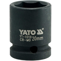 Yato Yt-1010 Impact Socket 1/2Inch X20Mm|Impact Socket Wrench Adaptor|Power Tools|Home Tools|Industrial Tools|Mechanical Tools|Automotive|Crmoscm-440|Crv50Bv30|Black Phosphated|Cold Forged|Socket Set