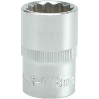 Yato Yt-1281 Bihexagonal Socket Of Size 19Mm & Length 38Mm Suitable For 1/2 Inch Drive Socket Wrench Set |Din3121 Crv Chromium Satin Plated Steel|Socket Tool Box|Use: Mechanical Tools|Industrial Tool