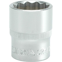 Yato Yt-1285 Bihexagonal Socket Of Size 23Mm & Length 38Mm Suitable For 1/2 Inch Drive Socket Wrench Set |Din3121 Crv Chromium Satin Plated Steel|Socket Tool Box|Use: Mechanical Tools|Industrial Tool