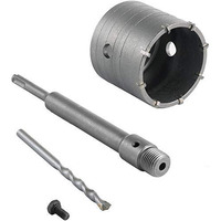 Aasons 50Mm X 400Mm Long Concrete Hole Saw Set Choice Of Sizes 30 To 150Mm & Length 160 To 600Mm Wall Core Drill Bit Cutter Carbide Tipped Tct & Sds+ Plus Extension Bar For Brick, Cement, Stone, Etc