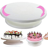 Leawall Cake Stand | Cake Tools Round Easy Rotate Turntable Revolving, Plastic