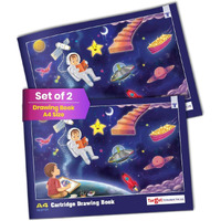 A4 Size Drawing Book | Sketch Book/Art Book For Drawing, Painting And Colouring | 34 Cartridge Pages In Each Book | Soft Bound Cover | 29.5 Cm X 21 Cm Approx | Set Of 2