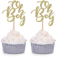 Festiko 20 Pieces Oh Boy Cupcake Toppers Party Decors
