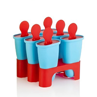 E-Cosmos Set Of 6 Plastic 100% Food Grade Homemade Reusable For Home, Kitchen, Ice Lolly Mould,Popsicle Frozen Ice Cream, Ice Pop Makers, Kulfi Candy Mould Tray For Children & Adults - Multicolor