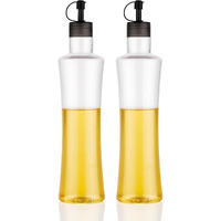 Kbs Oil Dispenser Cooking Oil Bottle Set Oil Container Kitchen Accessories Items Kitchen Tools Plastic Transparent (Pack-Of-2-650Ml)