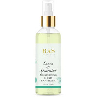 Ras Luxury Oils Lemon & Spearmint Moisturising Hand Sanitiser Spray | Gentle & Safe | Free Of Added Fragrance Or Toxins | Powered With Essential Oils | Kills 99.9% Microbes | Easy To Use, 50Ml