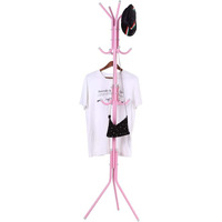 House Of Quirk Coat Rack Freestanding Metal Coat Tree Hanger 12 Hooks Hat Rack For Hanging Bags Scarves Clothes Handbag Umbrella Jacket Hall Bedroom - Pink