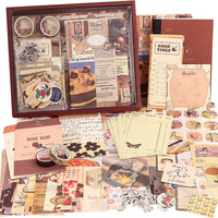 The Autostory Paper Junk Journal & Scrapbook Kit: A6 Notebook, Stickers, Diy Set With Vintage Aesthetic & Creative Decor Journaling Supplies. Ideal Gifting For Teens, Girls (Cocoa Brownie, Brown)