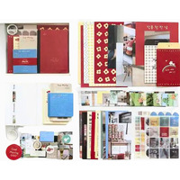 The Autostory Paper Junk Journal & Scrapbook Kit: A6 Notebook, Stickers, Diy Set With Vintage Aesthetic & Creative Decor Journaling Supplies. Ideal Gifting For Teens, Girls (Autumn Photo Studio, Red)