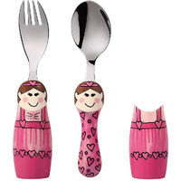 Eat4Fun Duo Kids Stainless Steel Cutlery Set, Ballerina, Multi Color