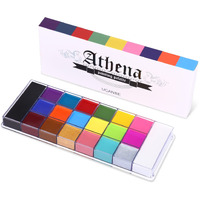 Ucanbe 20 Color Athena Face Body Paint Oil - Large Pan Black & White, Professional Non Toxic Sfx Makeup Palette, Hypoallergenic Face Painting Pallet For Art, Theater, Halloween, Parties And Cosplay