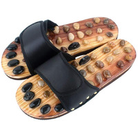 Swadhin Pain Relief Acupressure Stone Slipper For Men And Women| Yoga Stone Paduka (Select The Size And Color Below) (39, Black)