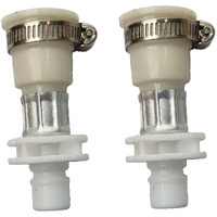 Irkaja Plastic Washing Machine Water Inlet/Inflow Hose Pipe Faucet Tap Adapter/Connector With Metal Hose Clamp, White, Painted Finish