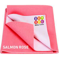 Beybee Waterproof Quick Dry Sheet For Baby| Bed Pad Anti-Piling Fleece Extra Absorbent Washable Matress Protector| Baby Bed Protector Sheet For Toddler Children, X-Large Size, 200 X 140Cm, Salmon Rose