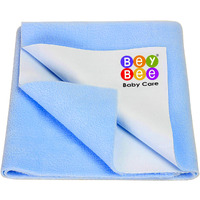 Beybee Instadry Anti-Piling Fleece Extra Absorbent Quick Dry Sheet For New Born Babies, Bed Protector Mattress, Reusable Waterproof Baby Cot Sheet For Toddler Infant, X-Large Size 200X140Cm, Blue
