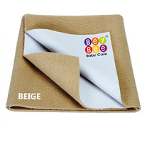 Beybee Instadry Anti-Piling Fleece Extra Absorbent Quick Dry Sheet For New Born Babies, Cotton Bed Protector Mattress Reusable Waterproof Baby Cot Sheet For Toddler Infant Large Size 140X100Cm, Beige