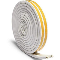 Gch Door Seal Weather Strip, Window Anti-Collision Self Adhesive Rubber Foam Seal Strip Soundproofing Weatherstrip Waterproof Seal, White