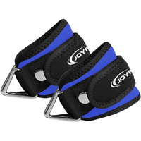 Joyfit Padded Ankle Straps- For Cable Machine, Kickbacks, Glute Workouts, Leg Extensions, Curls & Hip Abductors With Padded Neoprene Support, Ideal For Men & Women [Pair] (Blue)