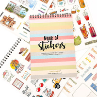 Anujarusiya- Book Of Stickers | 20 A5 Pages | 300+ Unique Self Adhesive Stickers | Perfect For Journal, Scrapbook Projects And Decor