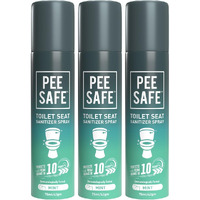 Pee Safe Toilet Seat Sanitizer Spray (75Ml - Pack Of 3) - Mint| Reduces The Risk Of Uti & Other Infections | Protects From 99.9% Germs & Travel Friendly | Anti Odour, Deodorizer